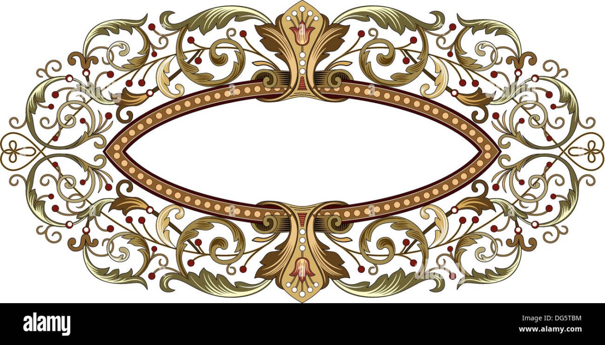 Овальный орнамент золотой