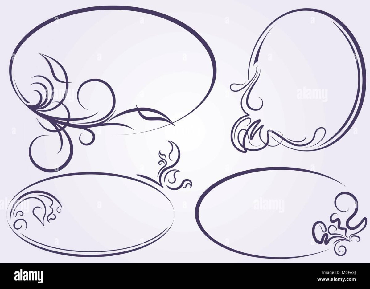 Овал с завитками