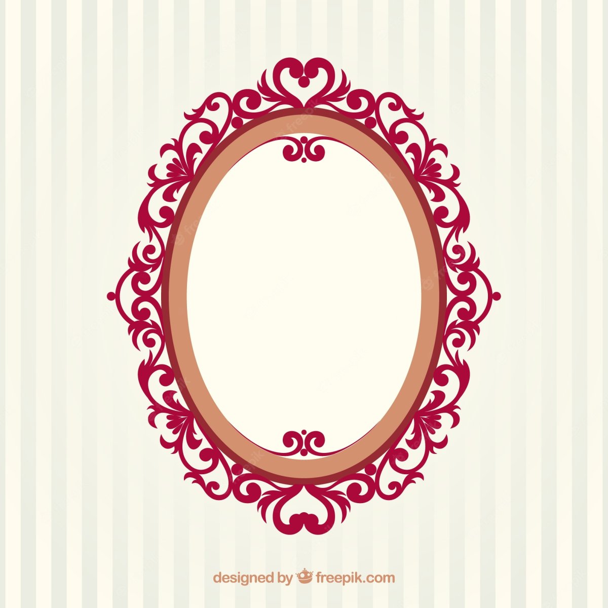 Красная рамка овал