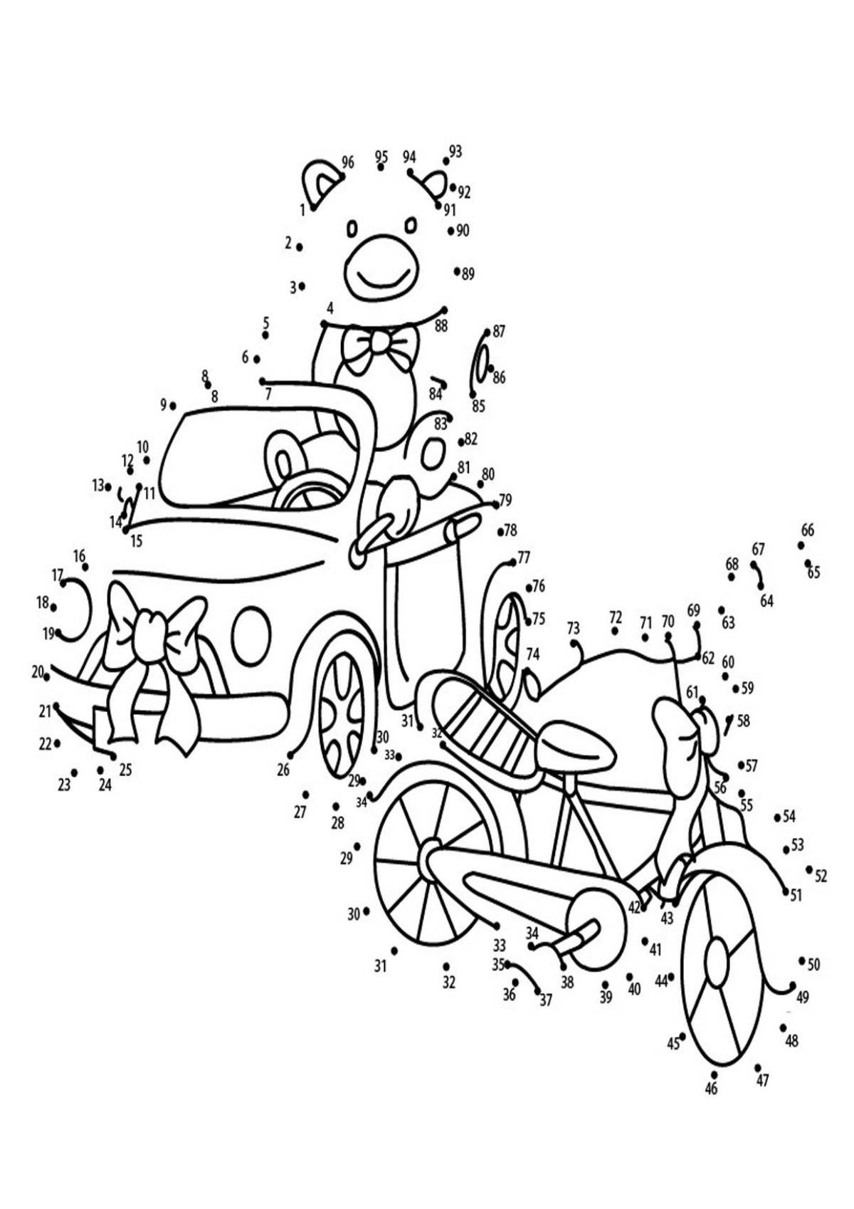 Раскраски по номерам машины