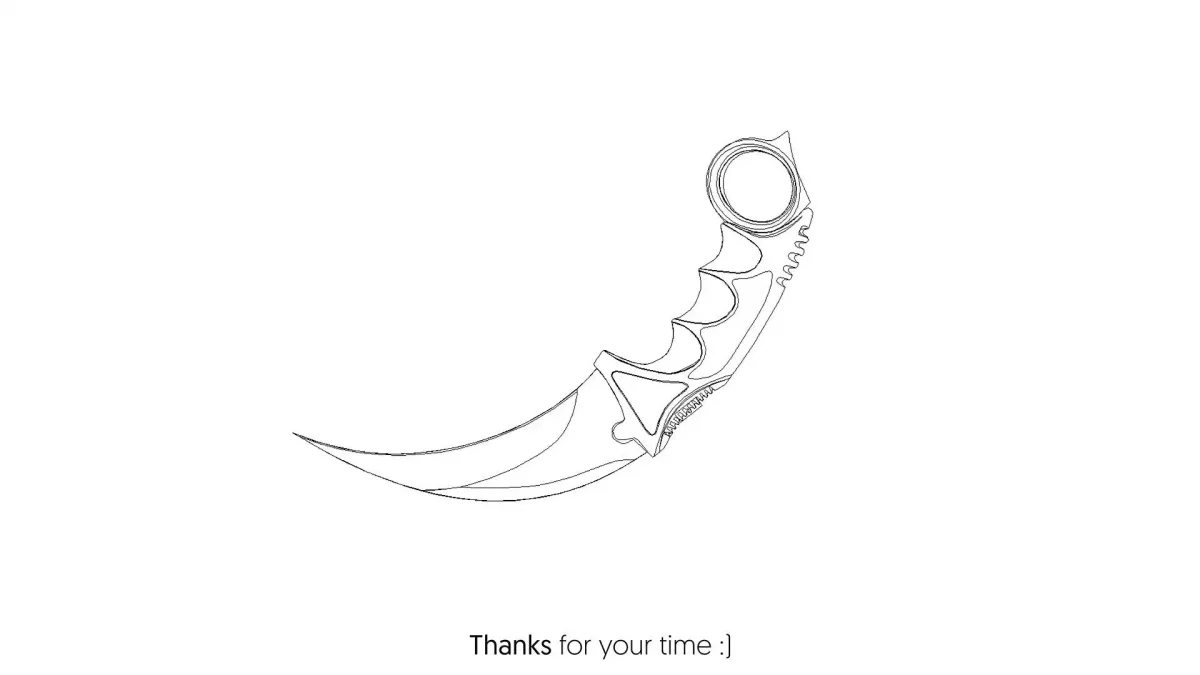 Нож Скорпион стандофф 2 чертёж