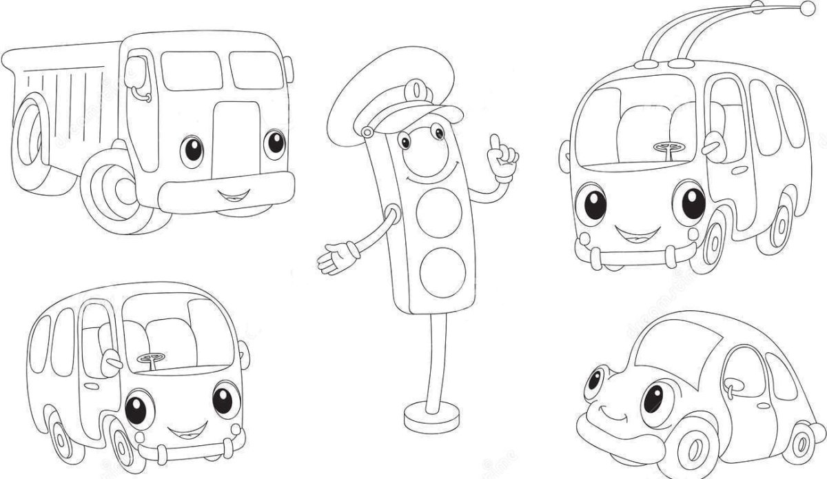 Светофор раскраска для детей