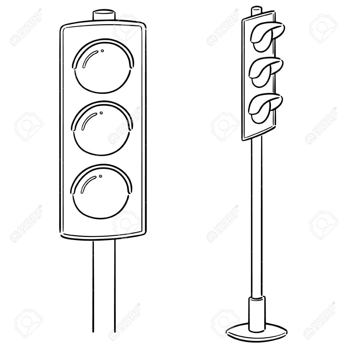Светофор и дорожные знаки раскраски для детей 4-5