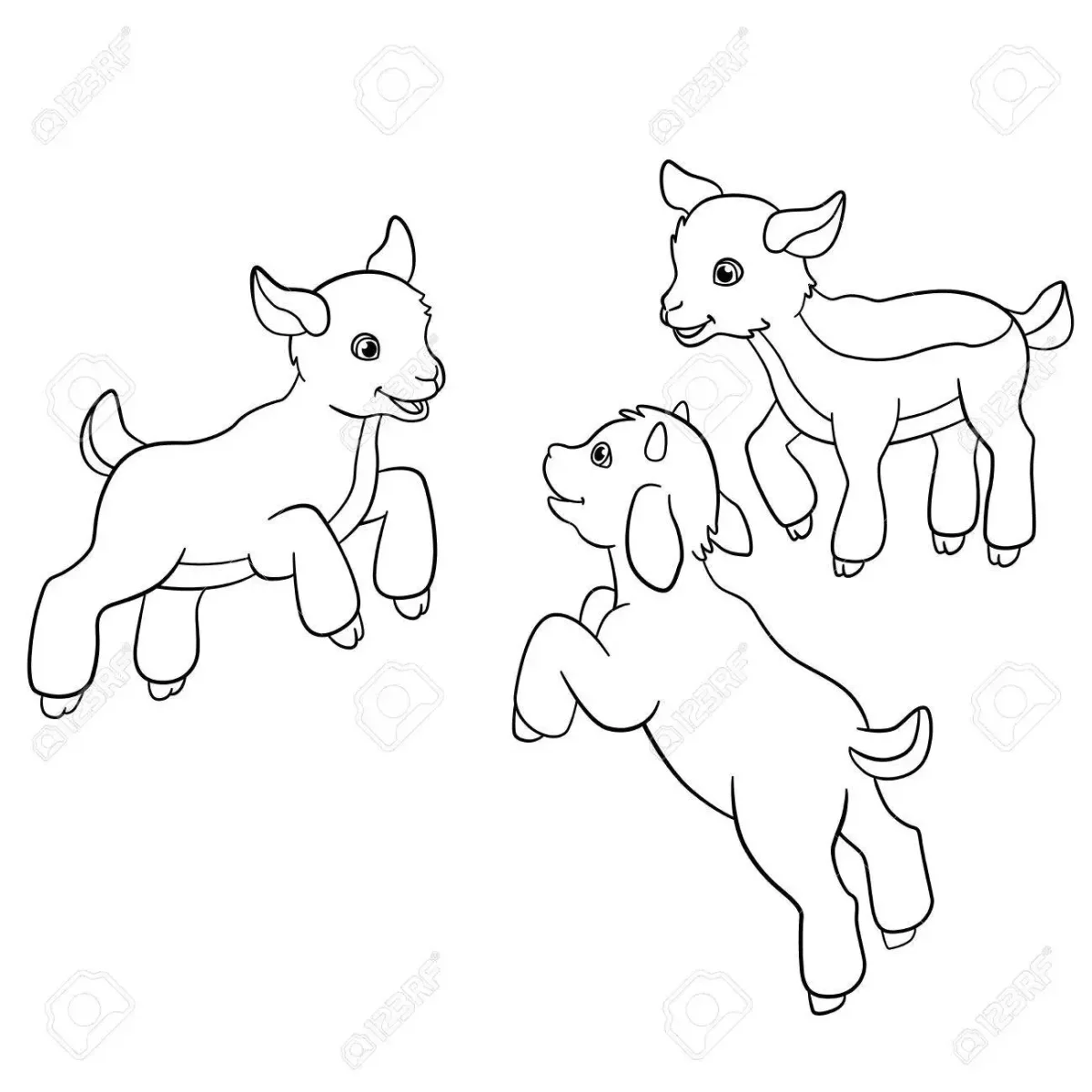 Козленок раскраска