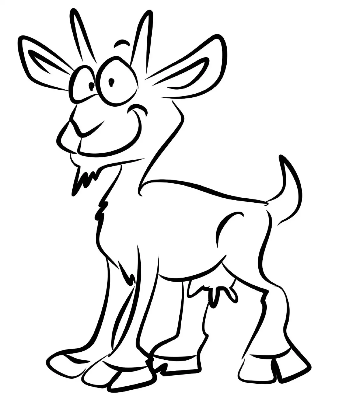 Коза смешная раскраска