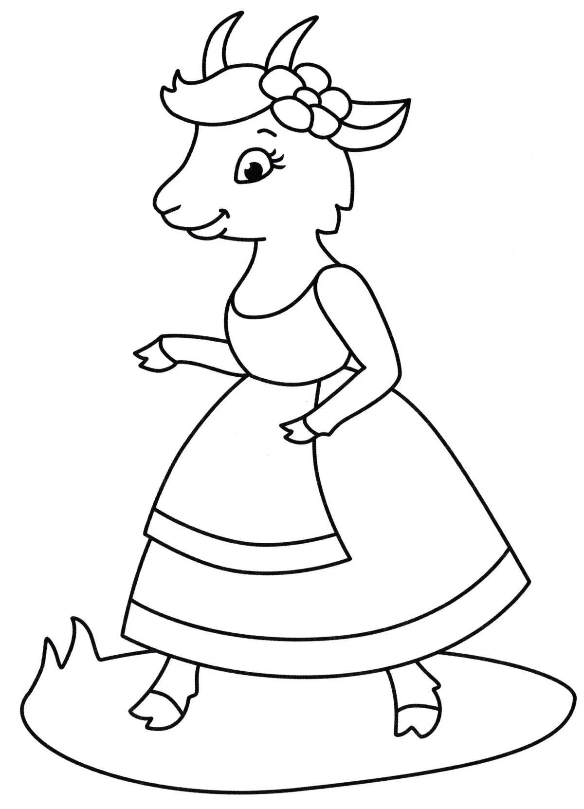 Раскраска Сказочная коза для детей