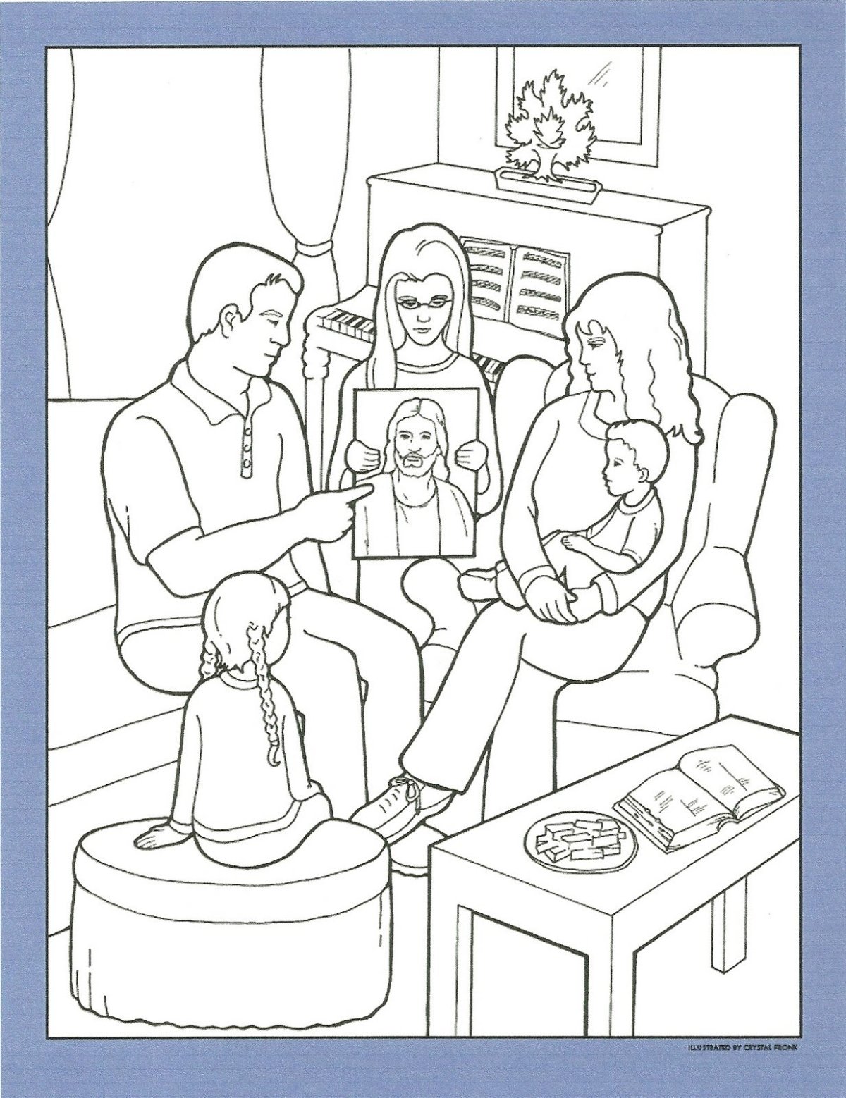 Раскраска семейный вечер