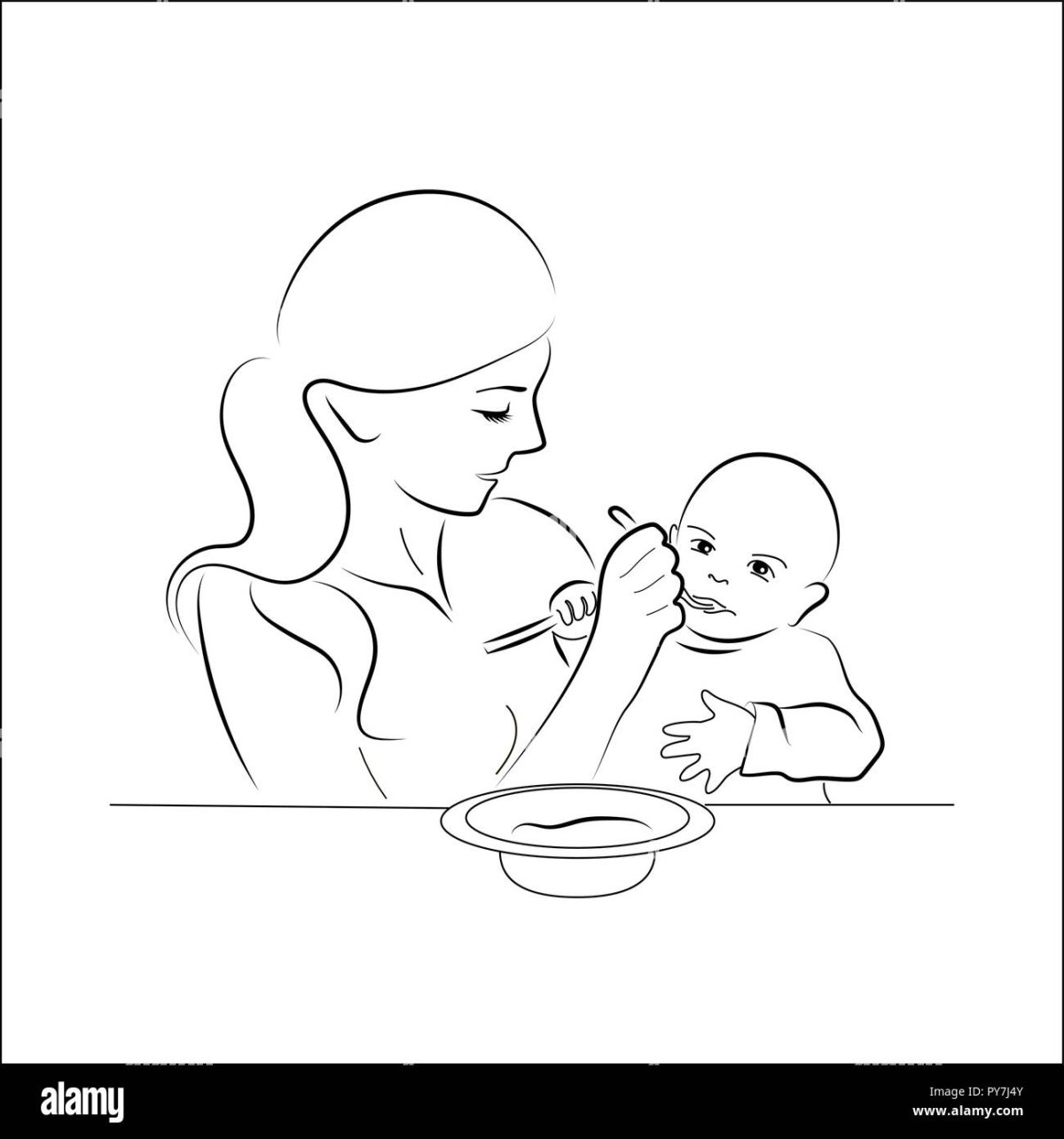 Нарисовать кормление для ребёнка