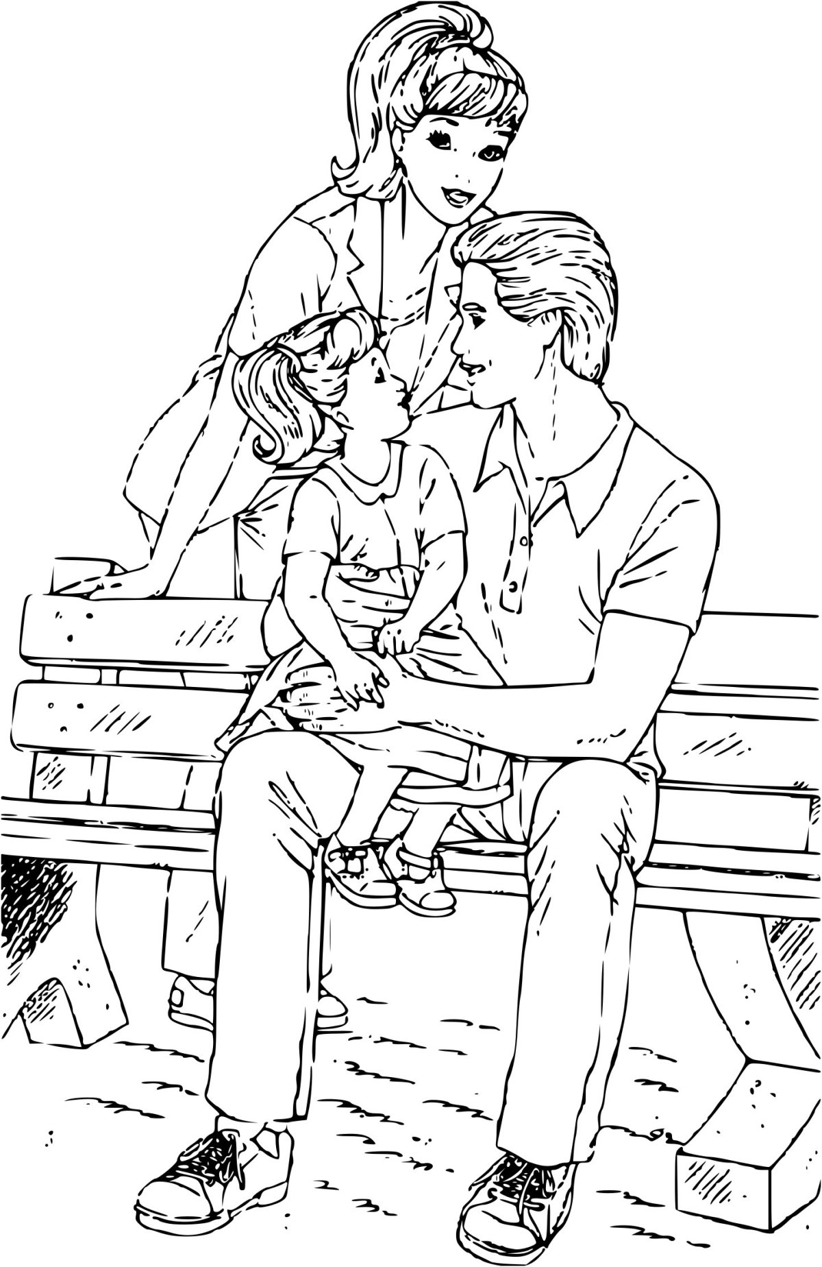 Раскраски для девочек семья