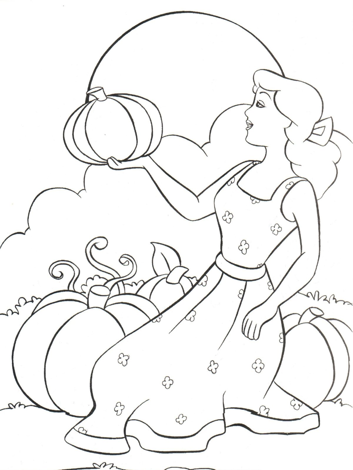 Золушка раскраска для детей