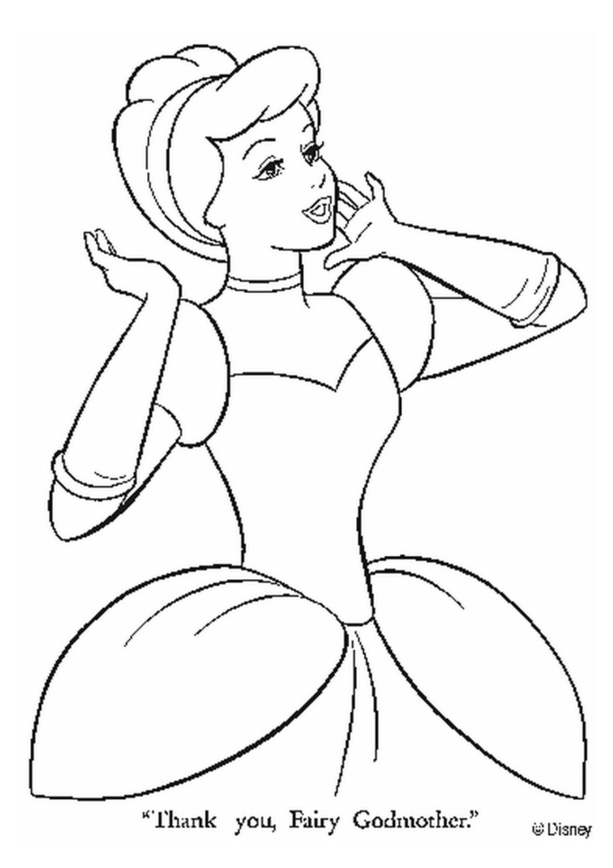 Фея из Золушки раскраска