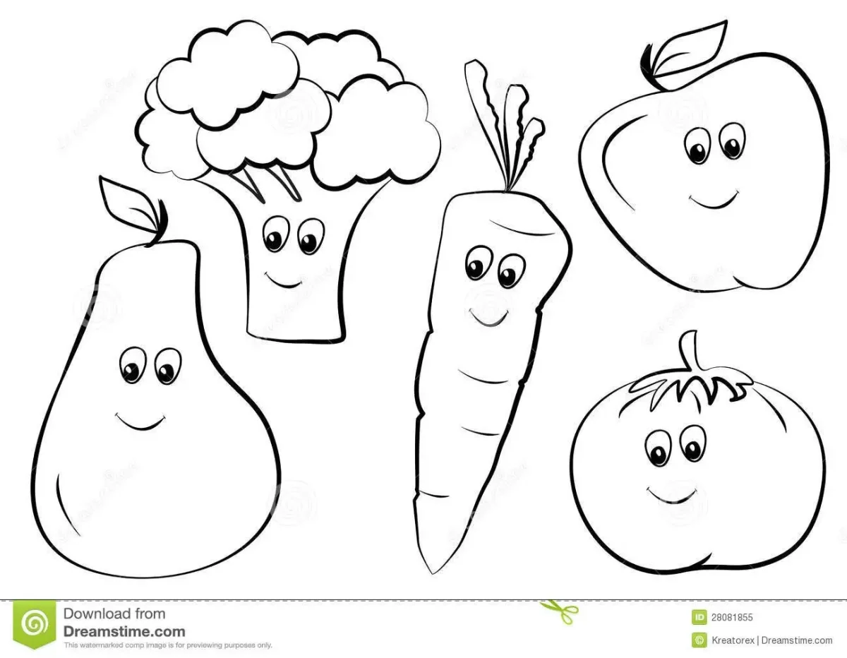 Витамины раскраска для детей