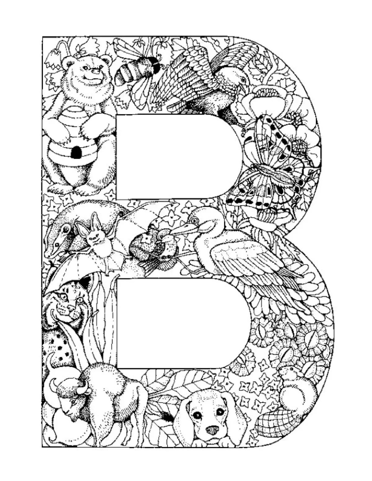 Раскраска антистресс буквы