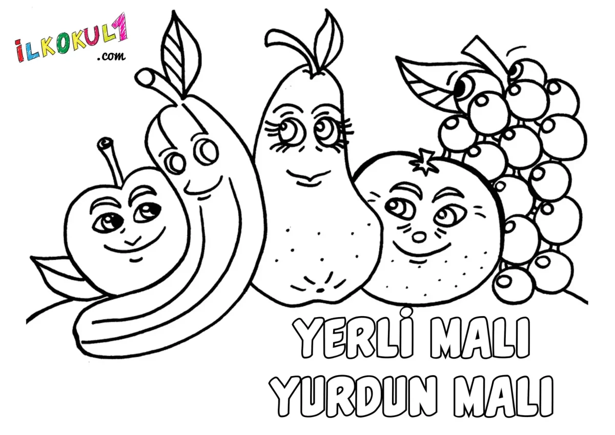 Фрукты. Раскраска для малышей