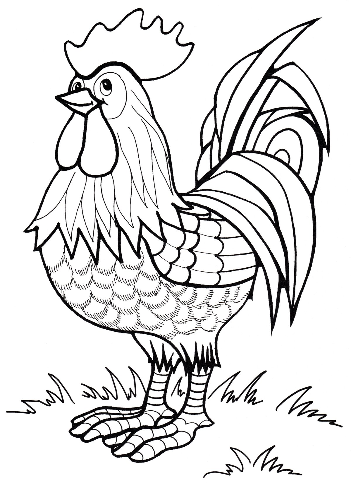 Раскраска сказочный петушок