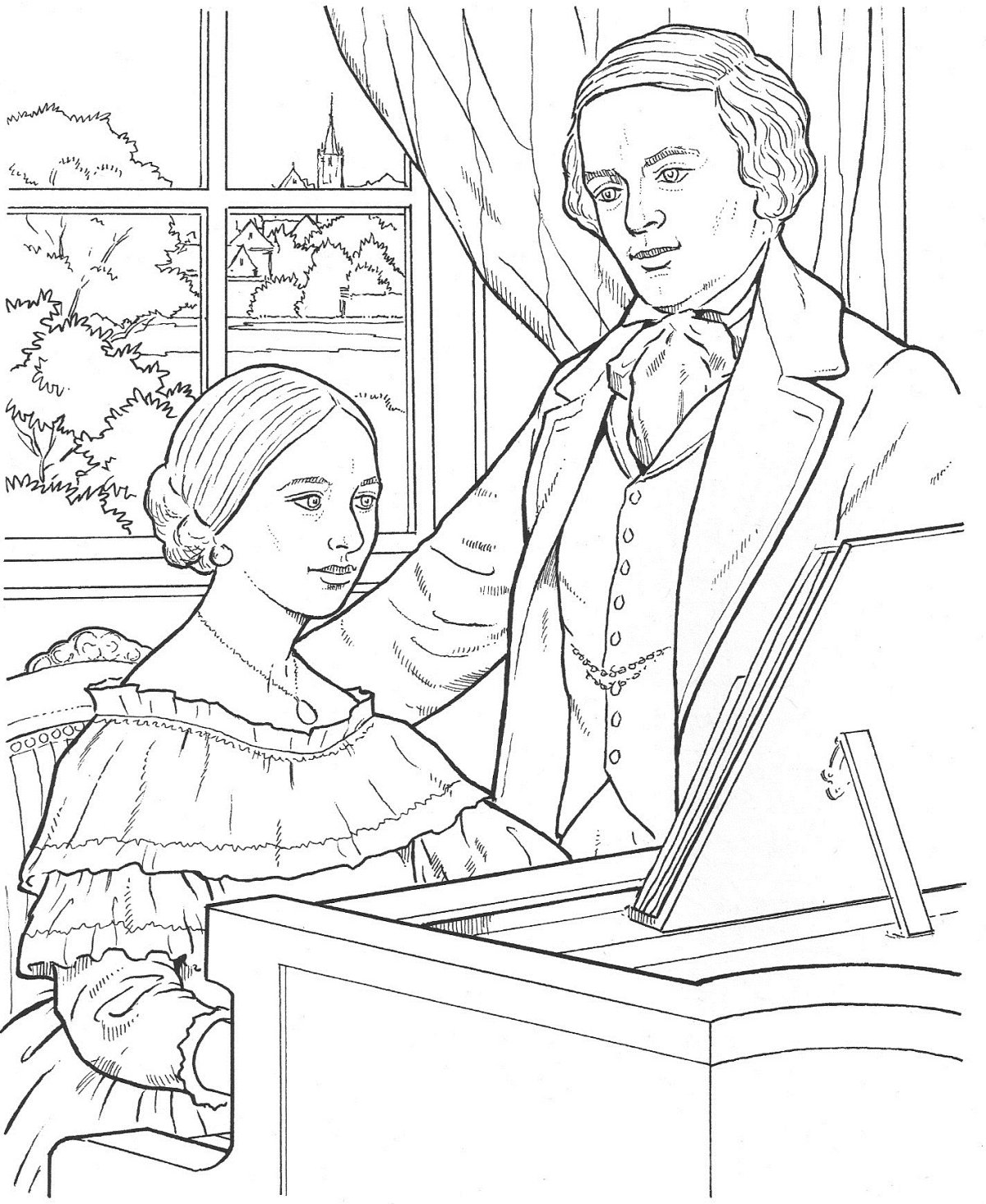 Раскраска игра на пианино