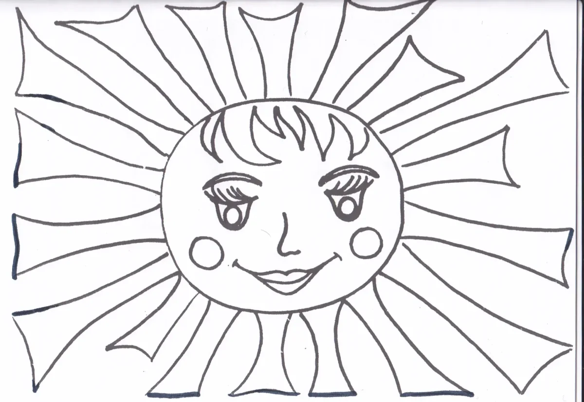 Раскраска. Солнышко
