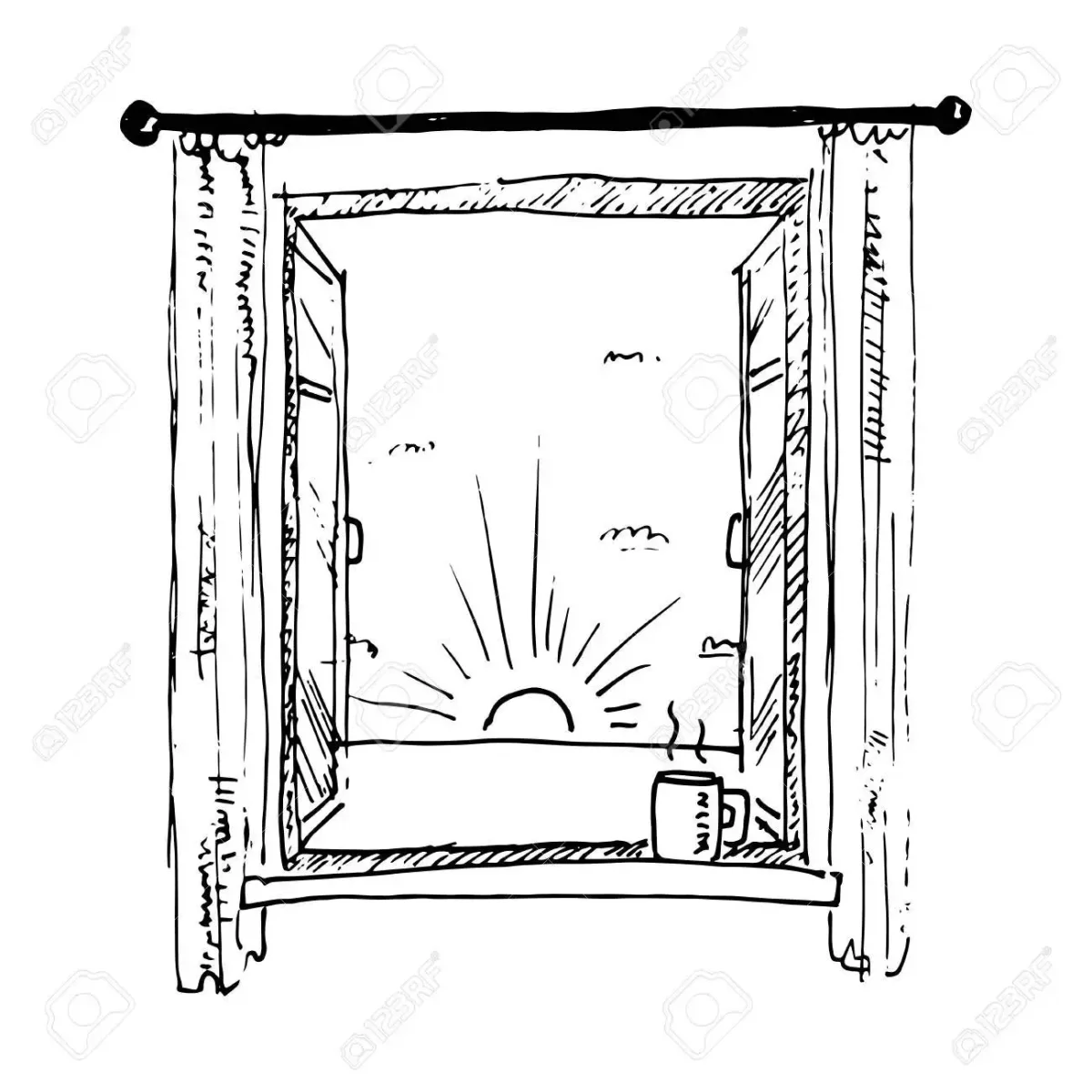 Солнце карандашом