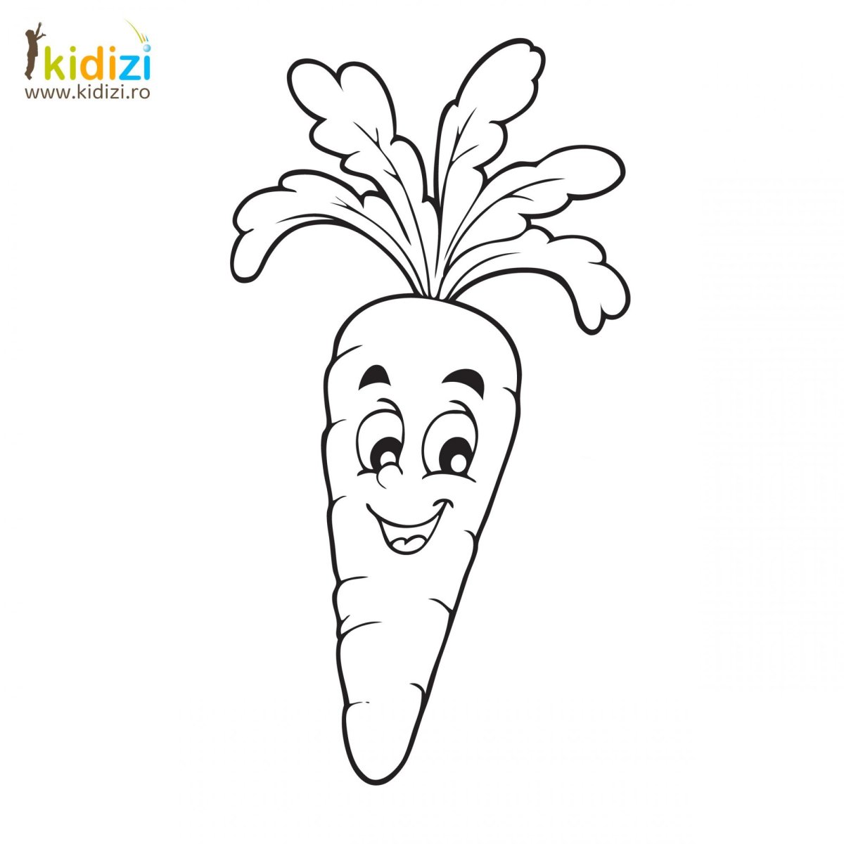 Раскраска веселая морковка