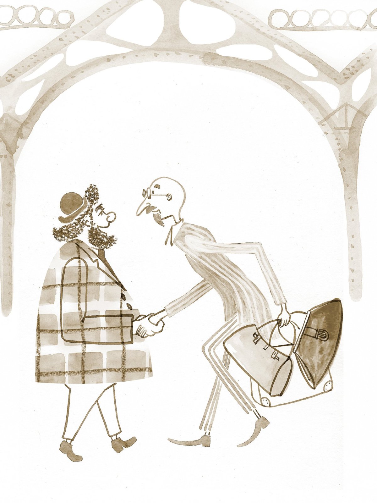 Толстый и тонкий нестандартные иллюстрации