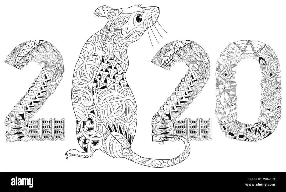 Раскраска антистресс крыса