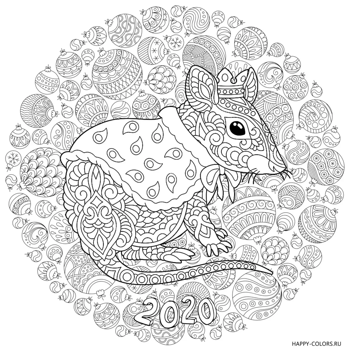 Раскраска антистресс мышь