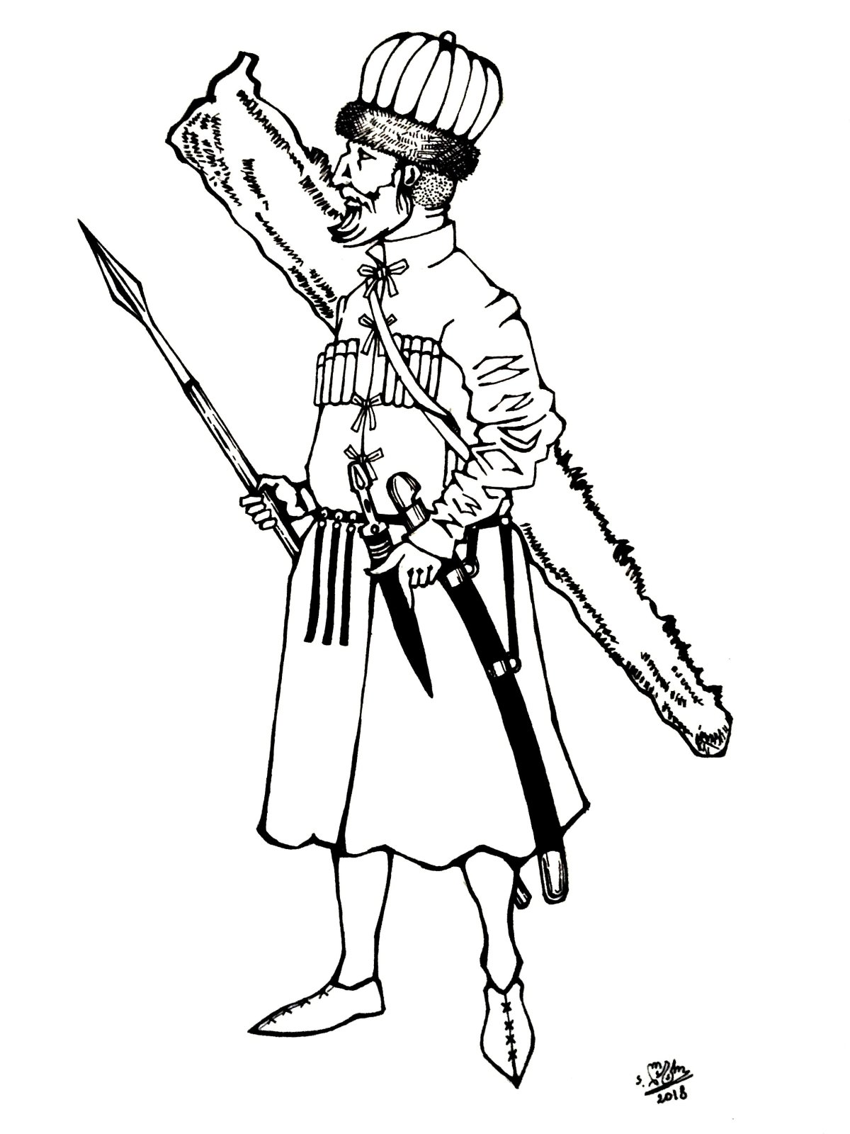 Казак рисунок