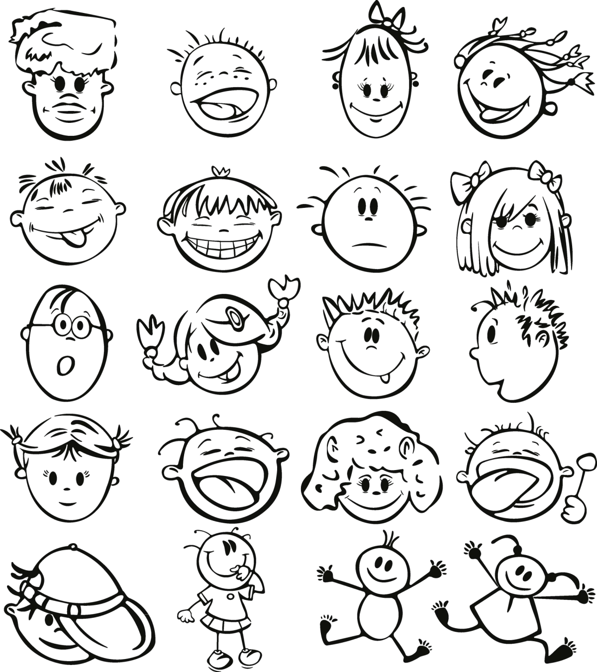 Веселые рожицы детей