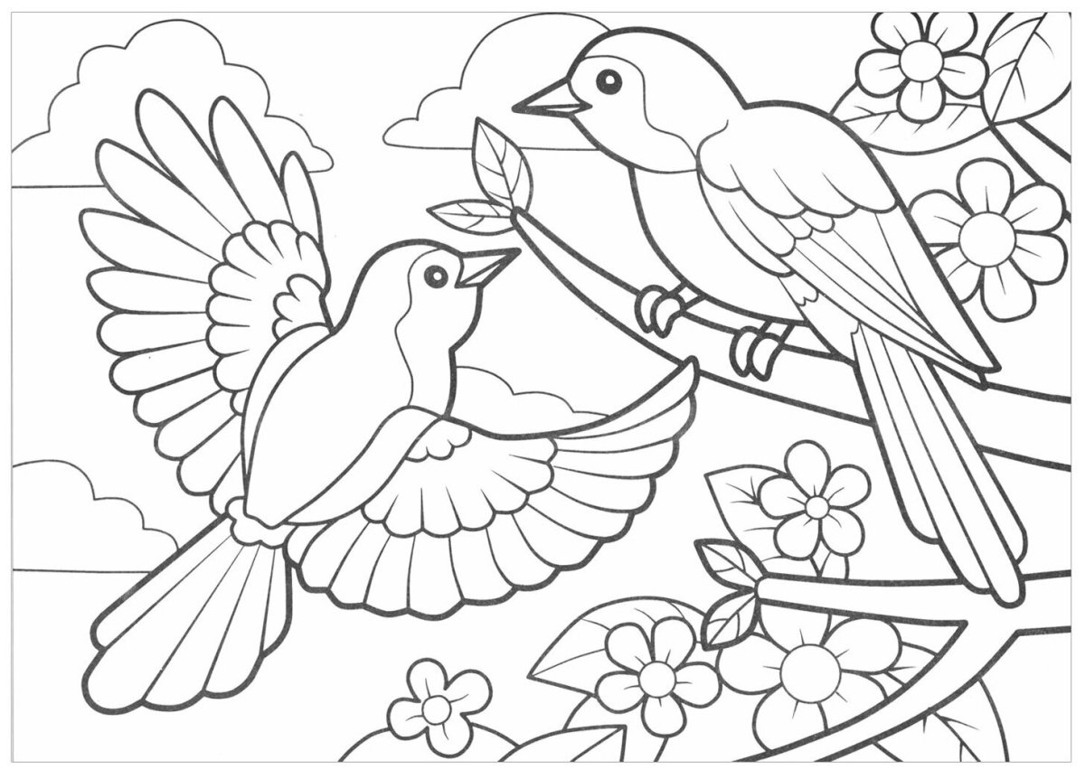 Раскраска по цифрам птицы