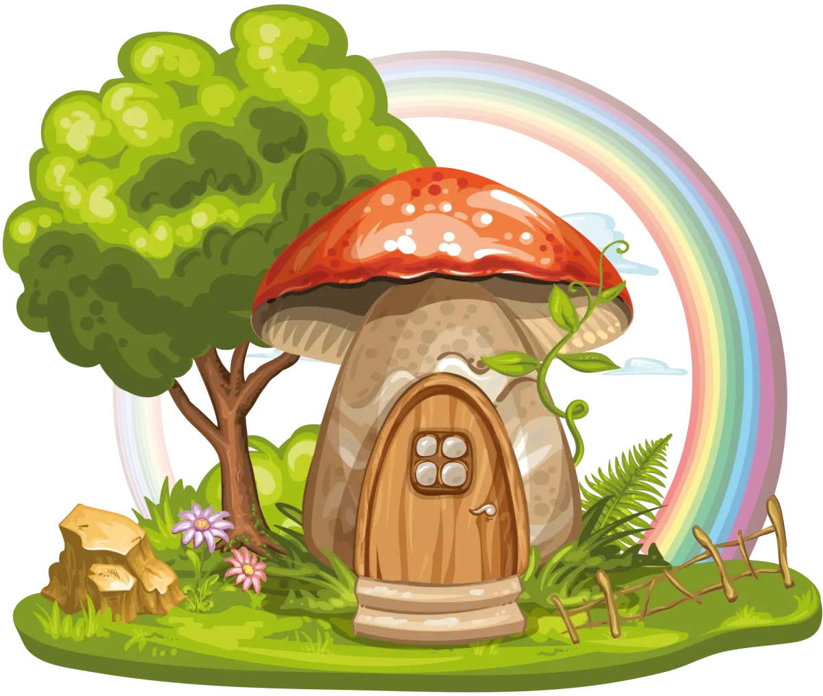 Мультяшный домик грибок