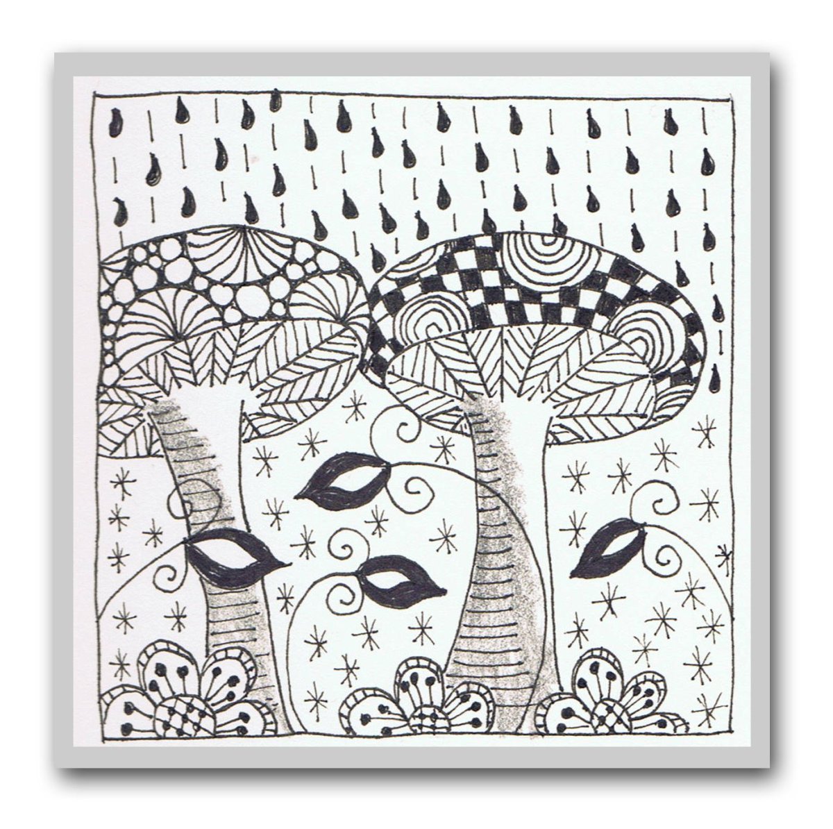 Зентангл грибочки