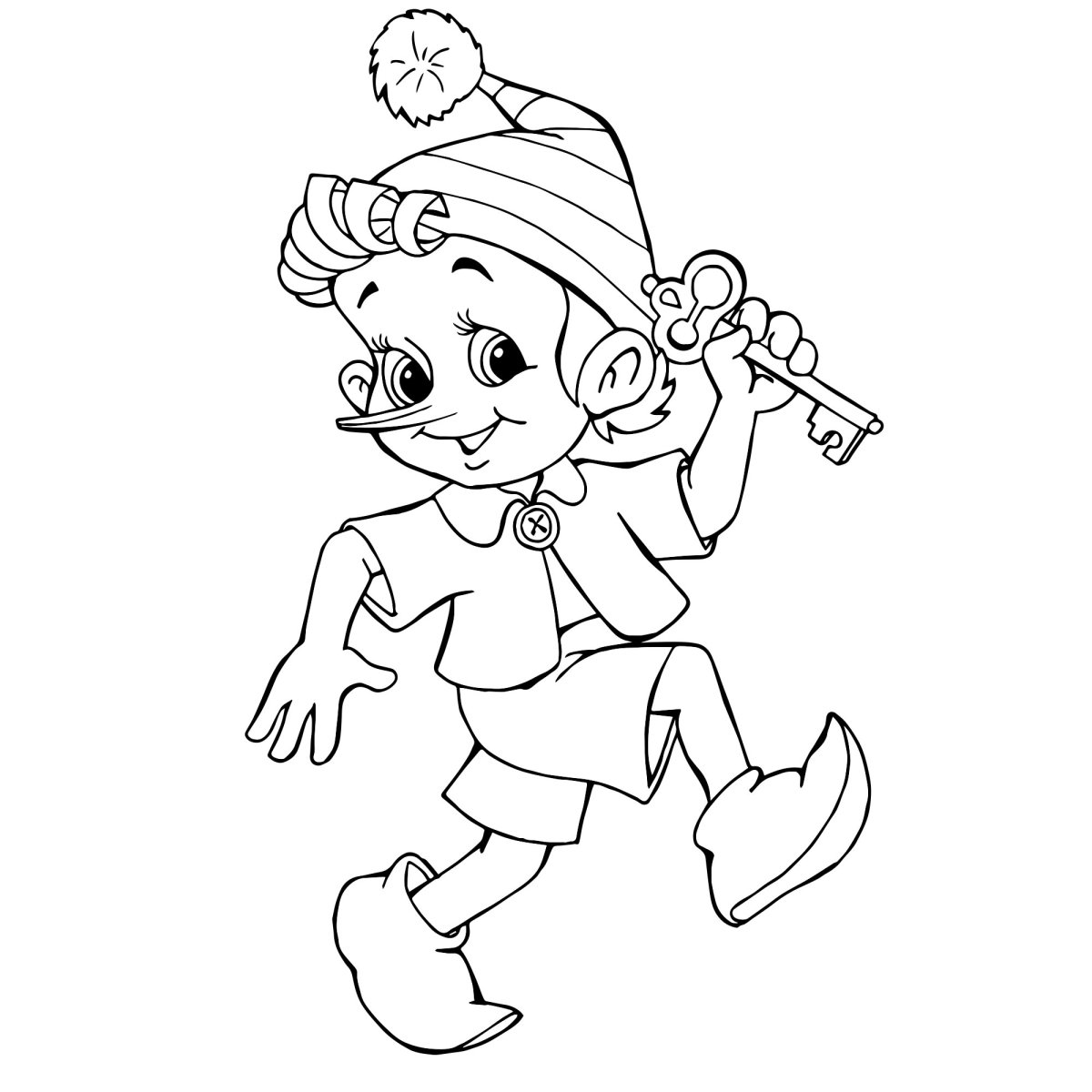 Пиноккио раскраска для детей