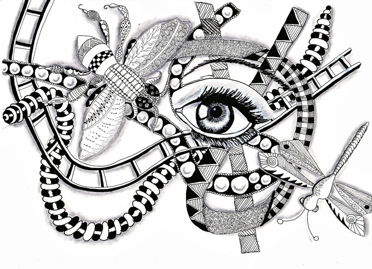 Зентангл рисунки глаза