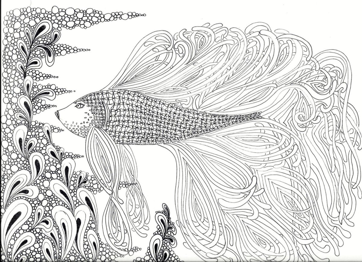 Сложные раскраски рыбы