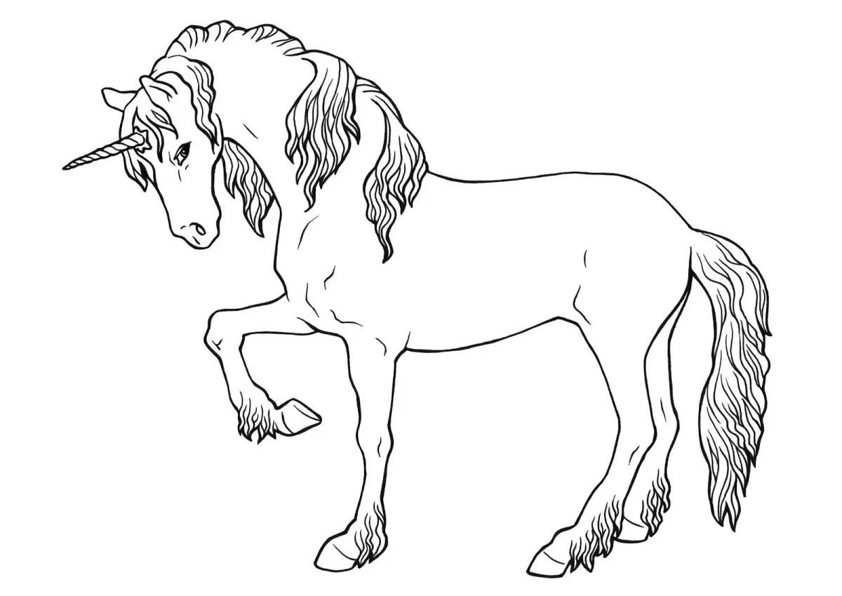 Лошадка Единорог раскраска