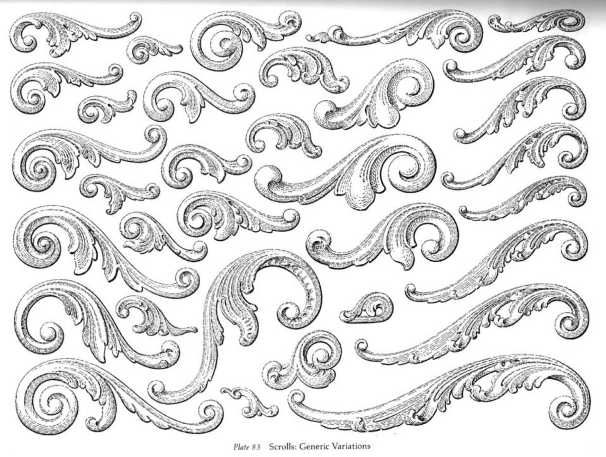 Орнаменты и узоры завитки для резьбы по дереву