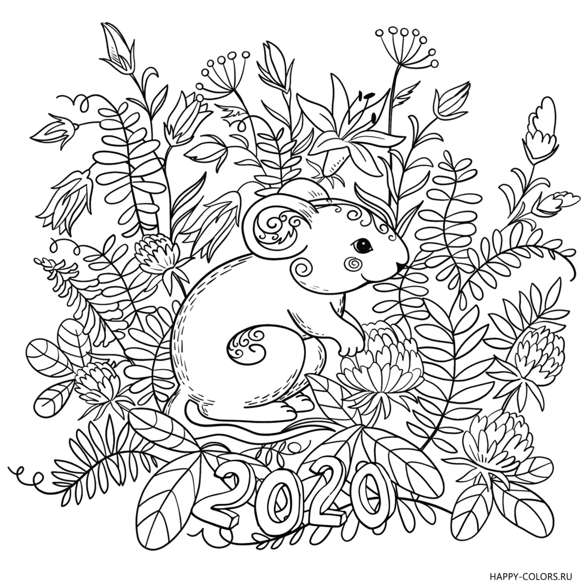 Раскраска антистресс мышь