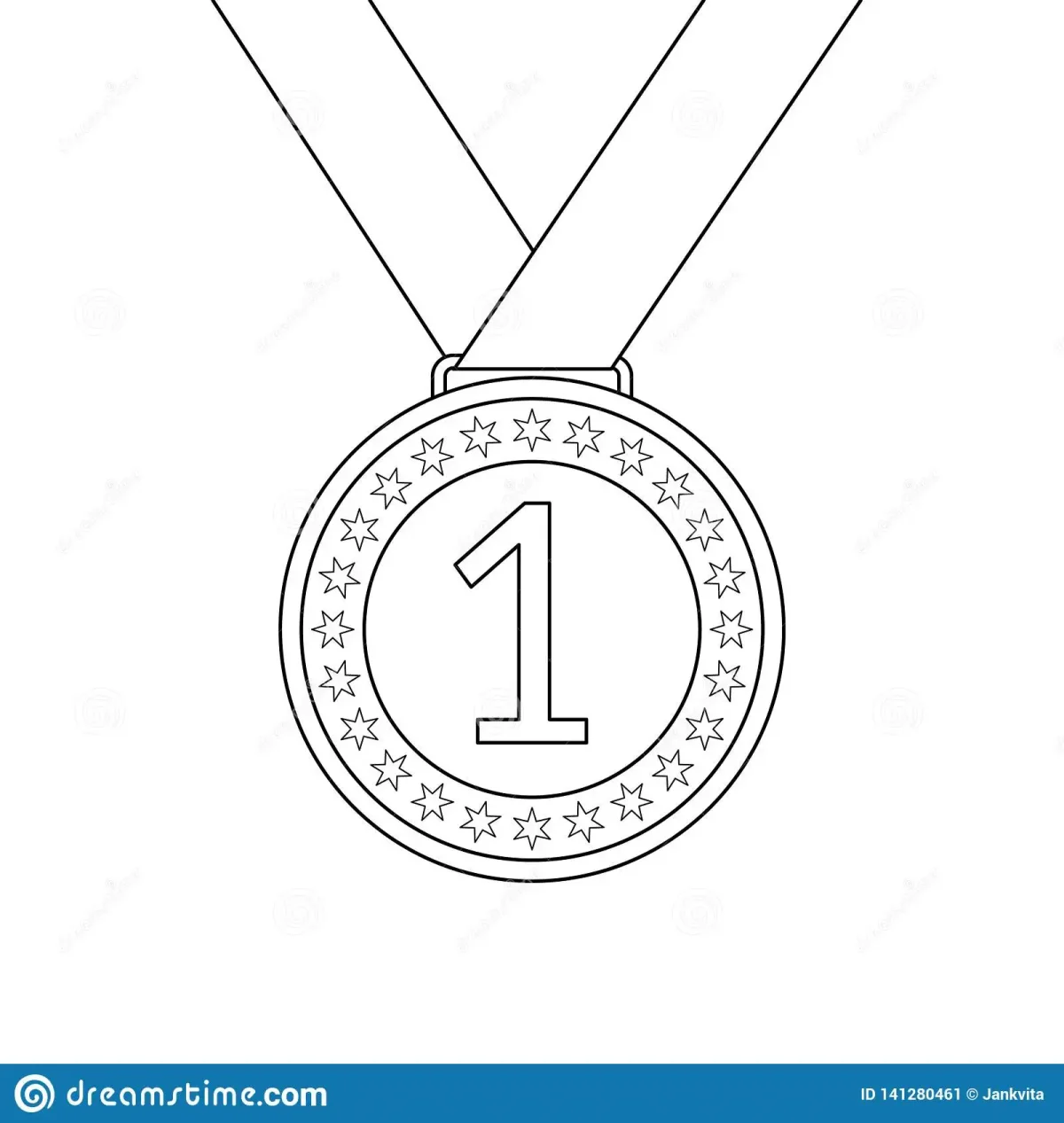 Медаль для раскрашивания 1 место