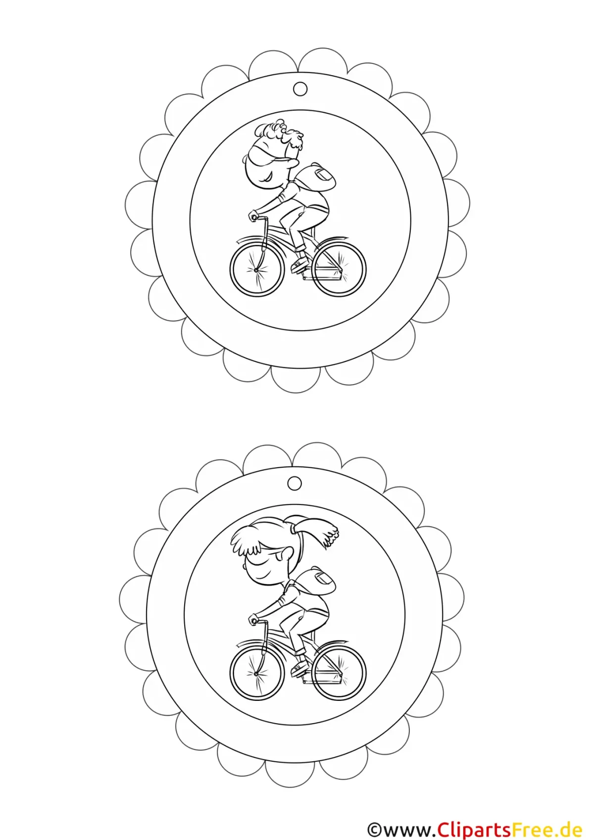 Трафарет медали для детей