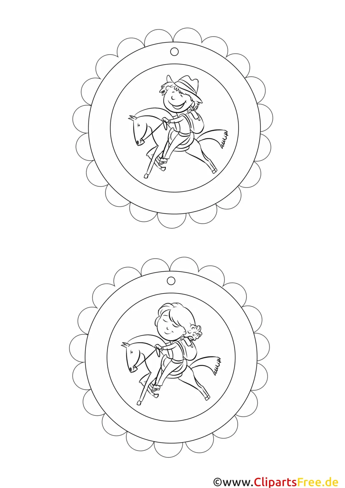 Медаль раскраска для девочек