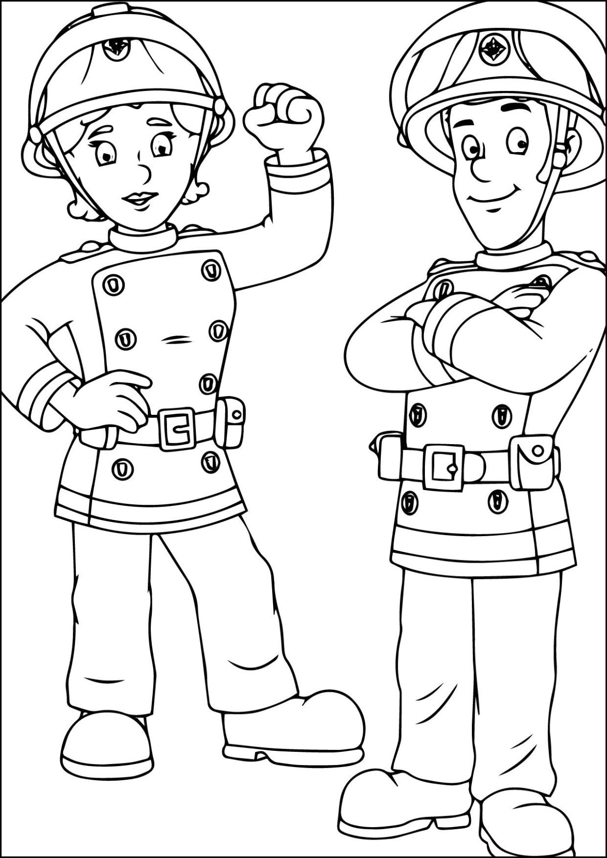 Раскраски для детей пожарный Сэм