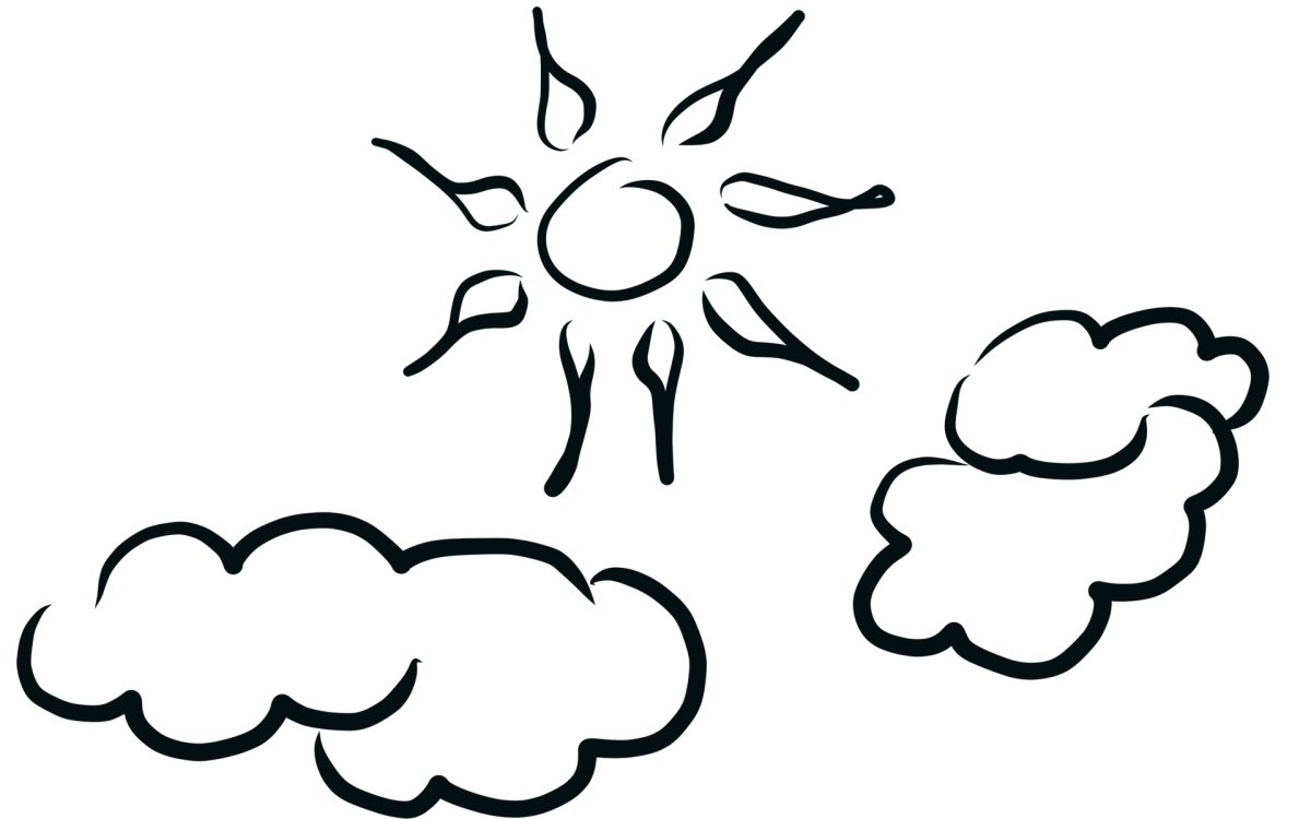 Солнце и тучка раскраска