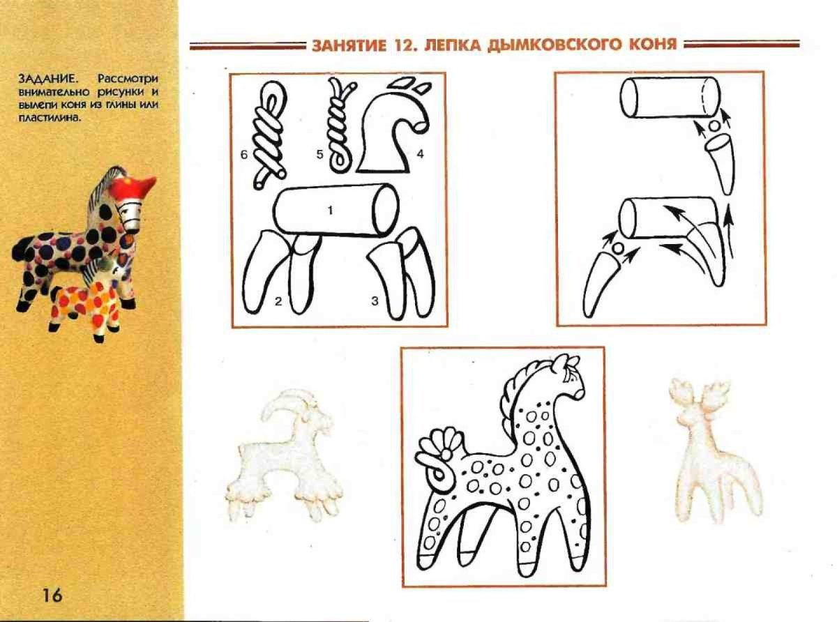 Дымковская игрушка лошадка раскраска