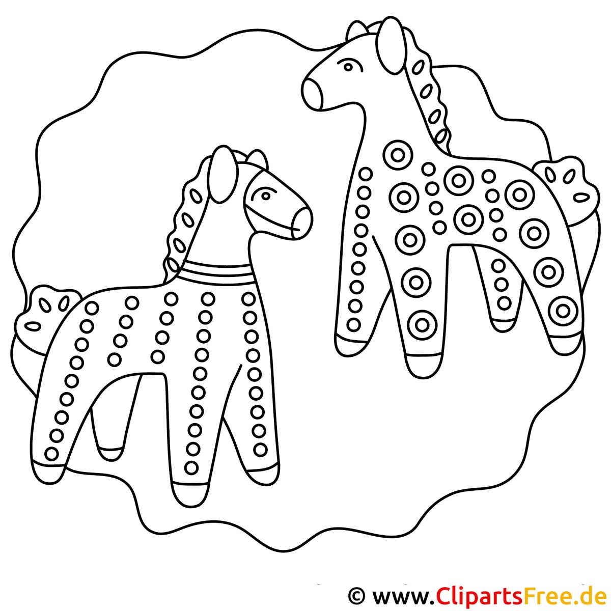 Дымковская лошадка раскраска