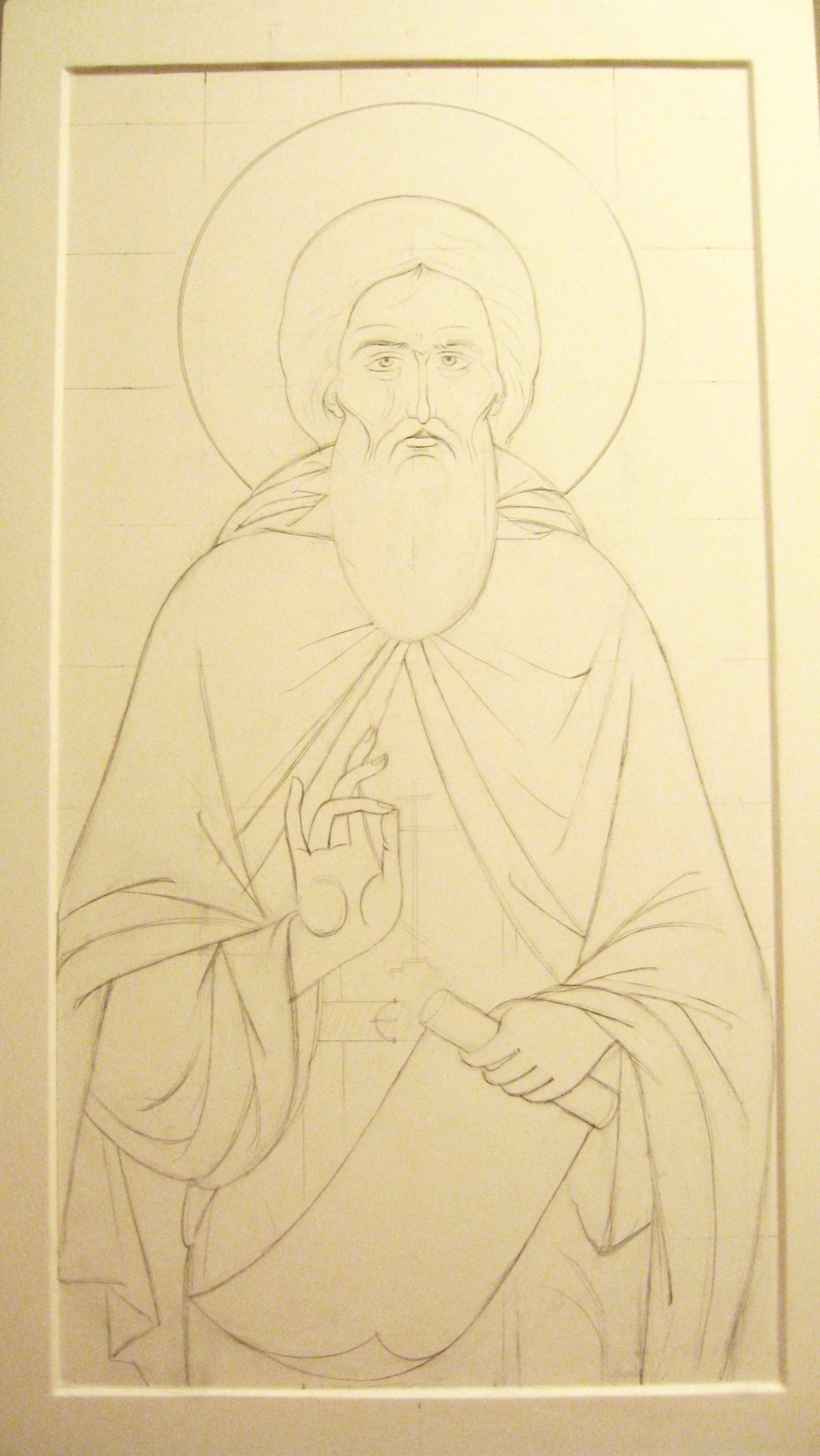 Прорись иконы Сергий Радонежский