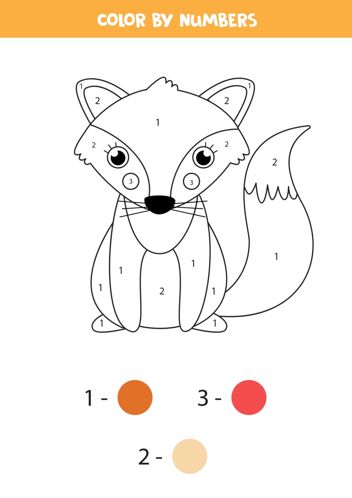 Лиса по точкам для детей