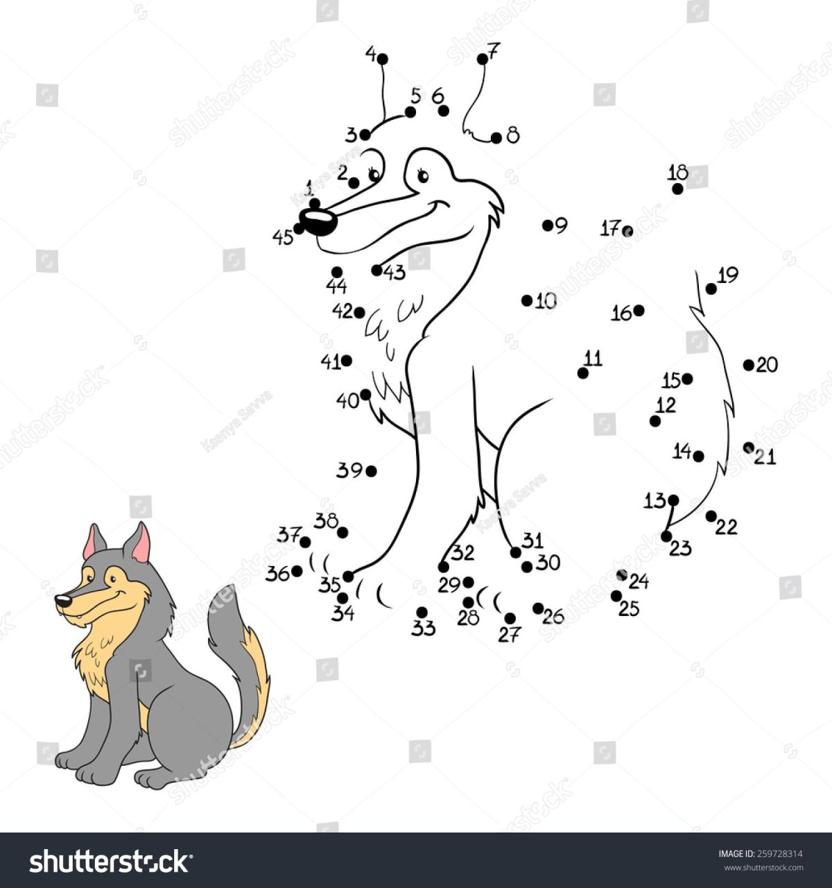 Белка точкам для детей