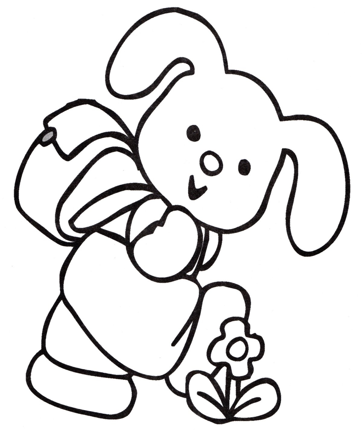 Пасхальный зайчик раскраска