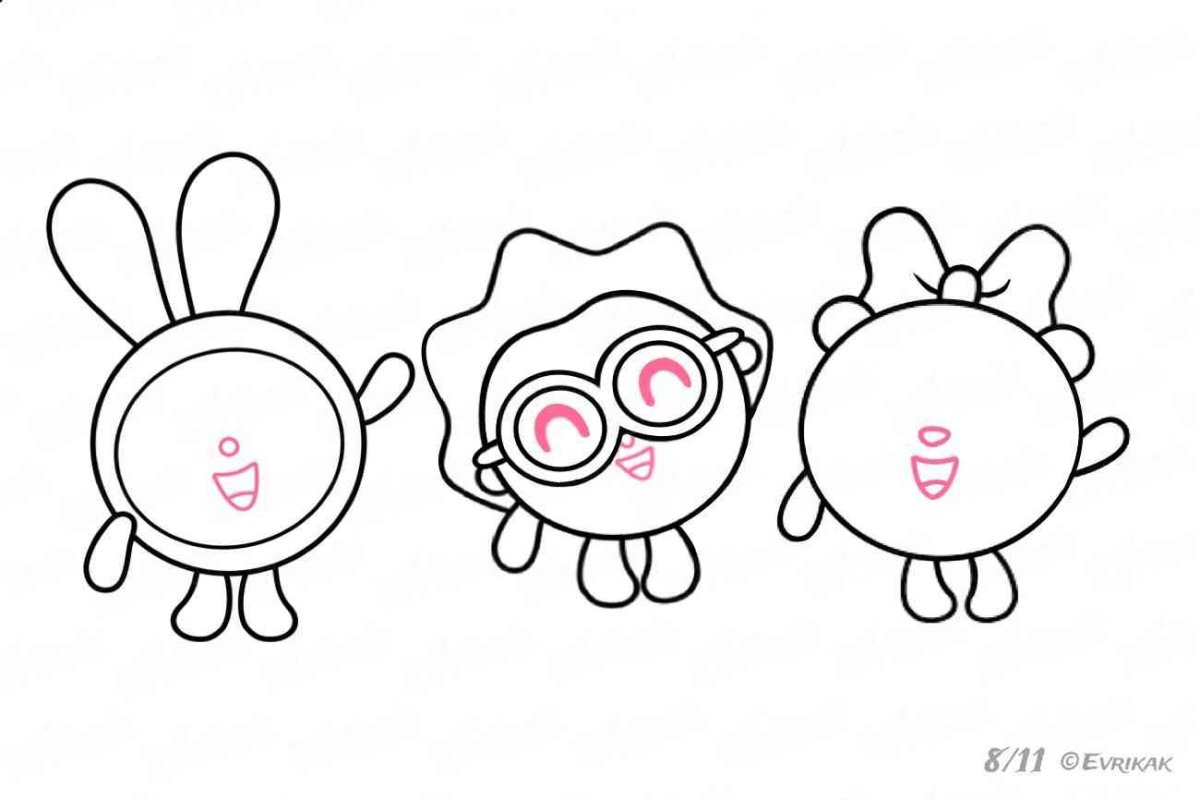 Пандочка Малышарики раскраска