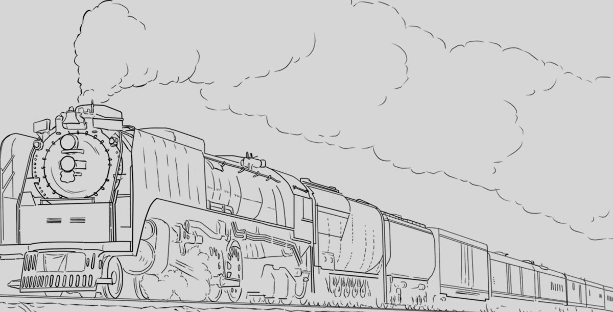 Раскраска железная дорога для детей
